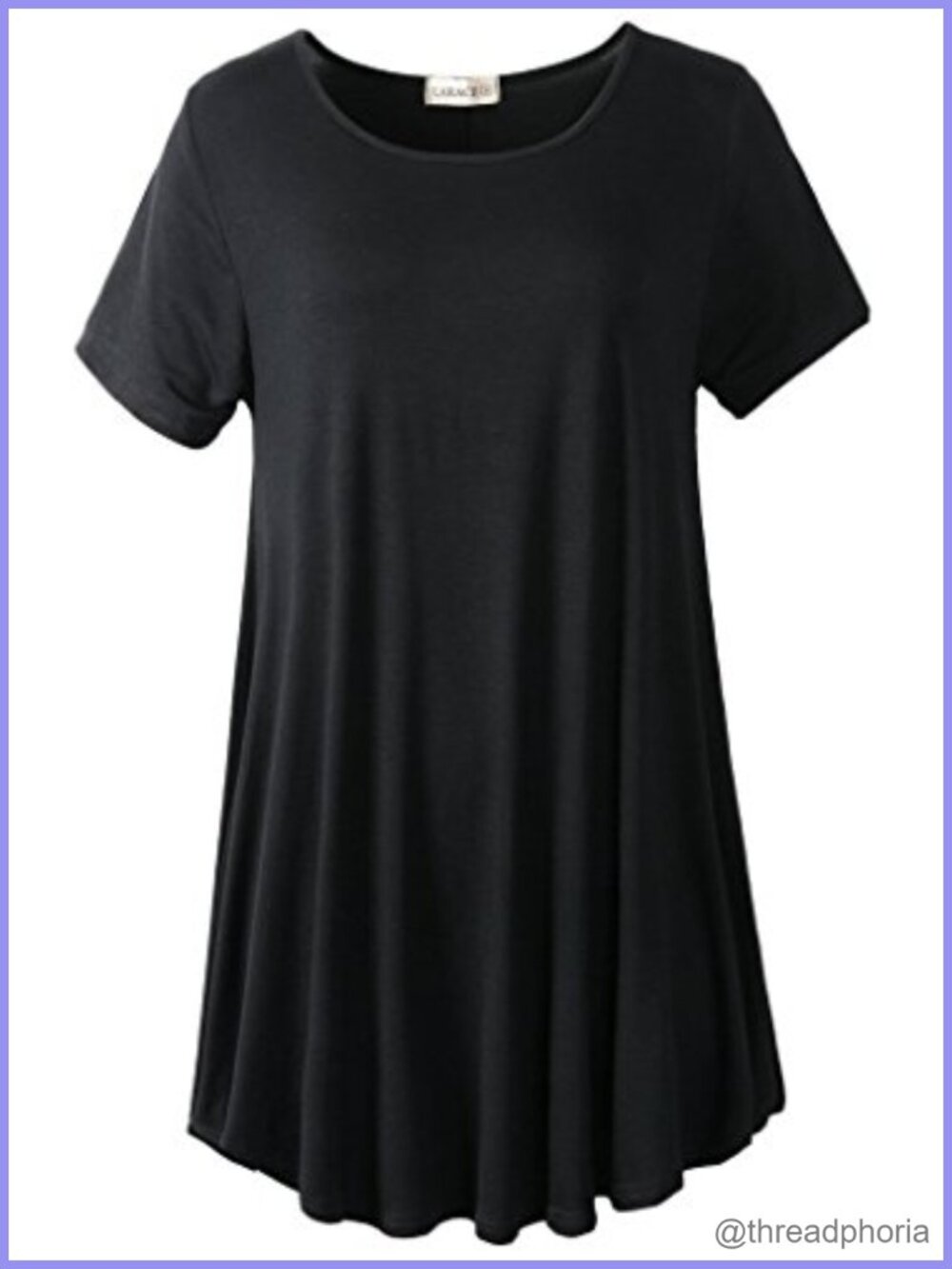 Women's Plus Size Short Sleeve Tunic Top Round Neck Flowy Shirt